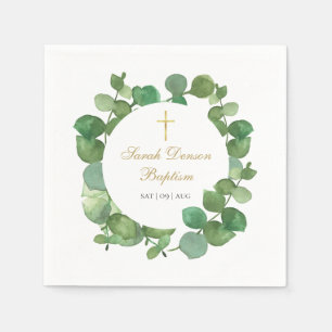 Eucalyptus Groene Bloemen Doop Christening Servet