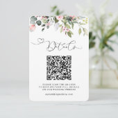 Eucalyptus Groene Bloemen QR Code & Foto Bruiloft Informatiekaartje (Staand voorkant)
