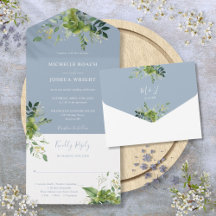 Eucalyptus Groene Bloemen Stof Blauw Monogram Trou