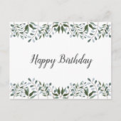 Eucalyptus Groene Bloemige Gelukkige Verjaardag Briefkaart (Voorkant)
