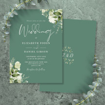 Eucalyptus Groene Bloemige Monogram Huwelijk