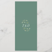 Eucalyptus groene bloemige monogram huwelijksdiner menu (Achterkant)