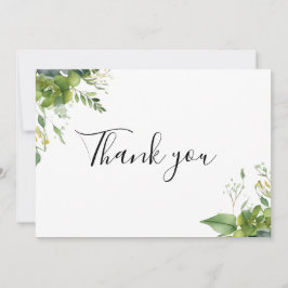 Eucalyptus Groene Bloemrijke Elegante Schrift Bedankkaart