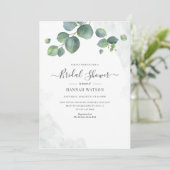 Eucalyptus Groene Bloemstuk Bruidsdouche Kaart (Staand voorkant)