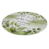 Eucalyptus Groene Blush Moderne Trendy Script Snijplank (Hoek)