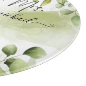 Eucalyptus Groene Blush Moderne Trendy Script Snijplank (Hoek)