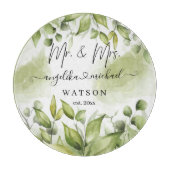 Eucalyptus Groene Blush Moderne Trendy Script Snijplank (Voorkant)