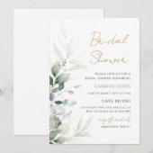 Eucalyptus Groene Boho Bruiloftsborrel Kaart (Voorkant / Achterkant)
