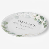 Eucalyptus Groene Boho Rustieke Bruidsdouche Papieren Bordje (Gekanteld)