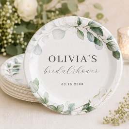 Eucalyptus Groene Boho Rustieke Bruidsdouche Papieren Bordje