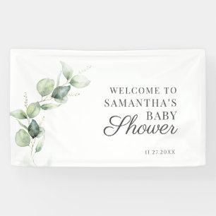 Eucalyptus Groene Botanische Baby Shower Spandoek