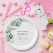 Eucalyptus Groene Botanische Bruiloft Feest Papieren Bordje (Feest)