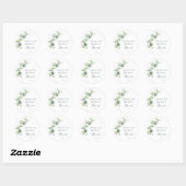 Eucalyptus Groene Botanische Bruiloftsborrel Ronde Sticker (Vel)