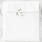 Eucalyptus Groene Botanische Bruiloftsborrel Ronde Sticker (Tas)