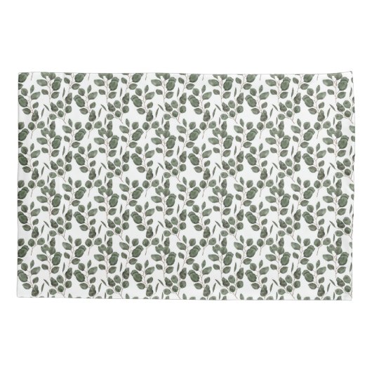 Eucalyptus Groene Botanische Groene Witte Trendy  Kussensloop (Achterkant-Links)