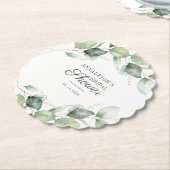 Eucalyptus Groene Botanische Script Bruidsdouche Kartonnen Onderzetters (Gekanteld)