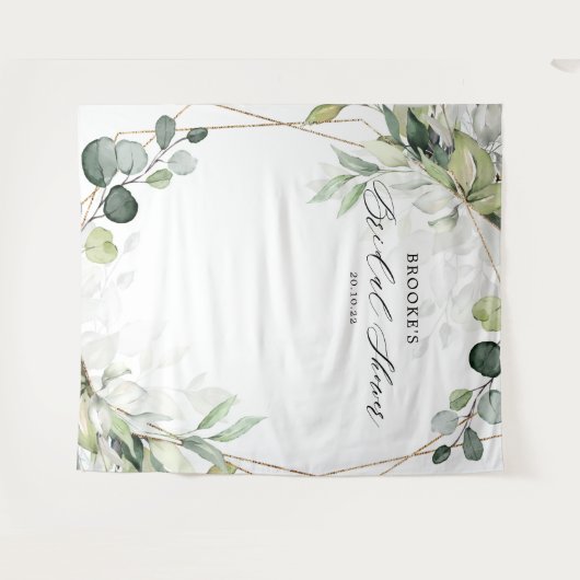 Eucalyptus Groene Bruids-Shower Foto Achtergrond  Wandkleed (Voorkant (horizontaal))