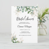 Eucalyptus Groene Bruidsdouche Uitnodiging (Staand voorkant)