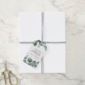 Eucalyptus Groene Bruidsdouche Waterverf Cadeaulabel (Met Touw)