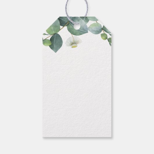 Eucalyptus Groene Bruidsdouche Waterverf Cadeaulabel (Achterkant)