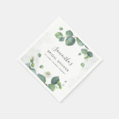 Eucalyptus groene bruidsfeest papieren decoratie servet (Hoek)