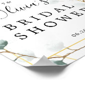 Eucalyptus groene bruidsontvangstbord poster (Hoek)