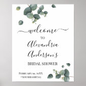 Eucalyptus groene bruidsshower welkomstbord poster (Voorkant)