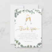 Eucalyptus Groene Bruiloft Feest Dank Je Bedankkaart (Voorkant)