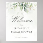 Eucalyptus Groene Bruiloft Feest Welkomstbord Poster (Voorkant)