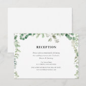 Eucalyptus Groene Bruiloft Receptie Kaart (Voorkant / Achterkant)