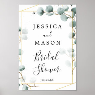 Eucalyptus Groene Bruiloftsborrel Welkomstbord Poster