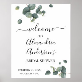 Eucalyptus groene bruiloftsborrel welkomstbord poster