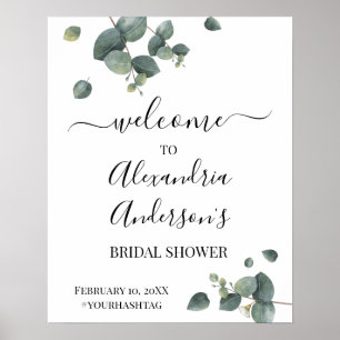 Eucalyptus groene bruiloftsborrel welkomstbord poster