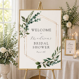 Eucalyptus groene bruiloftsbruiloft welkomstbord poster
