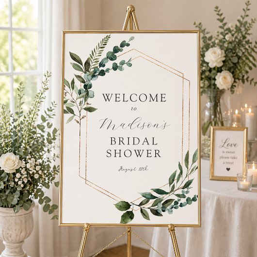 Eucalyptus groene bruiloftsbruiloft welkomstbord poster