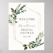 Eucalyptus groene bruiloftsbruiloft welkomstbord poster (Voorkant)