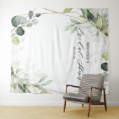 Eucalyptus Groene Bruiloftsfotoshoot Achtergrond  Wandkleed (In Situ (horizontaal))