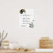 Eucalyptus groene bruiloftsontvangstbord poster (Keuken)