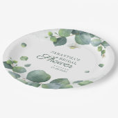 Eucalyptus Groene Bruiloftswaterverf Papieren Bordje (Gekanteld)