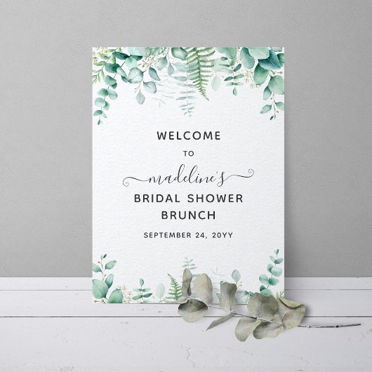 Eucalyptus Groene Brunch Bruidsborrel Welkom  Poster