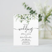 Eucalyptus groene budget bruiloft uitnodigingen (Staand voorkant)
