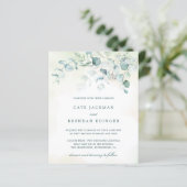 Eucalyptus Groene Budget Huwelijksuitnodiging (Staand voorkant)