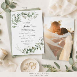 Eucalyptus Groene Casual Huwelijksreceptie Kaart