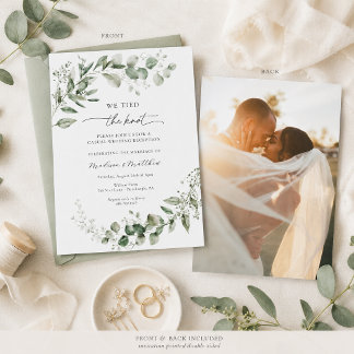 Eucalyptus Groene Casual Huwelijksreceptie Kaart