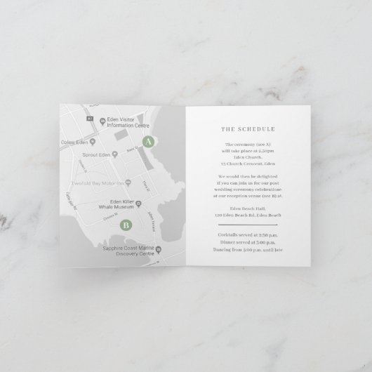 Eucalyptus groene details en kaart bruiloft behuiz (Binnen)