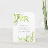 Eucalyptus groene details en kaart bruiloft behuiz (Voorkant)