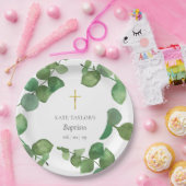 Eucalyptus groene doop Christening Papieren Bordje (Feest)