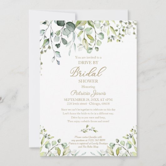 Eucalyptus Groene Drive By Bruidsfeest Kaart (Voorkant)