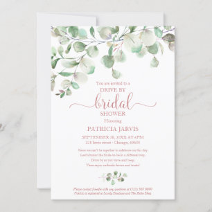 Eucalyptus Groene Drive By Bruiloft Uitnodiging
