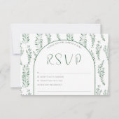 Eucalyptus Groene Elegante Trouwdag RSVP Kaartje (Voorkant)